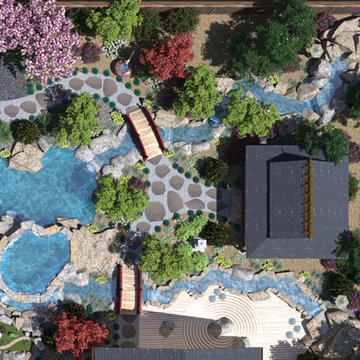 Asian Garden with Koi Pond