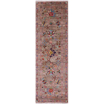 2' 8" X 8' 4" Runner Persian Tabriz Hand-Knotted Wool Rug - Q18756
