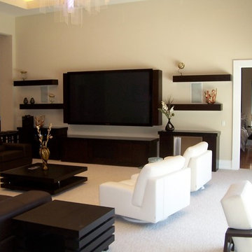 Windermere Contemporary Entertainment Center with Floating Shelves