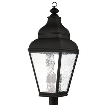 Livex 2608-04 4-Light Outdoor Post Lantern, Black