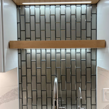 Kitchen Remodeling in Washington DC with white quartz and full-height backsplash