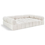 Meridian Furniture - Ames Boucle Fabric U-Shaped Modular Sectional, Cream, 6-Piece: 3 Armless Chair, 2 Corner Chair, 1 Ottoman - B - Introduce a touch of modern sophistication to your living area with the exquisite Ames Boucle Fabric Sectional. With plush cream boucle fabric and unique design, it will elevate the visual appeal of your living space. This elegant and captivating sectional can be mixed and matched with other pieces from the collection to create an endless array of stunning looks. So, get ready to transform your living area into an inviting and stylish haven with the Ames Boucle Fabric Sectional.