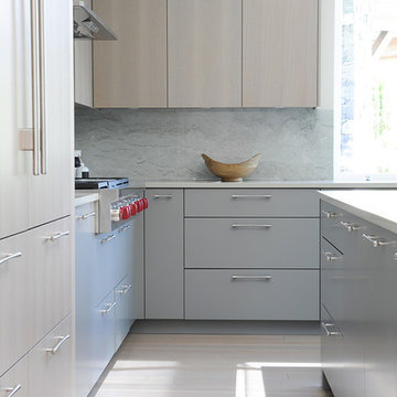 Kitchen with Cinder Caesarstone Countertops