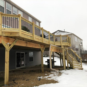 Pressure Treated Pine Second Story Deck in Wauconda IL