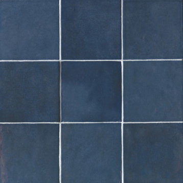 Cloe 5"x5" Artisan Ceramic Subway Tile, Blue