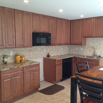Pecan Color hallmark full overlay kitchen cabinet remodeling