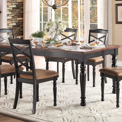 Homelegance 5147BKS-Set 7Pcs Isleton Black Cherry Dining Table Set - Dining Sets
