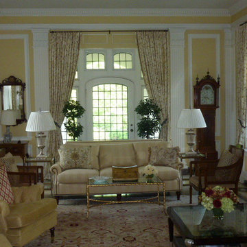 Close-up of living room draperies