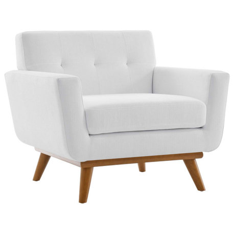 Engage Upholstered Fabric Armchair, White