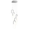 Five Clips Integrated Dimmable Chrome Chandelier with Smart Dimmer Included