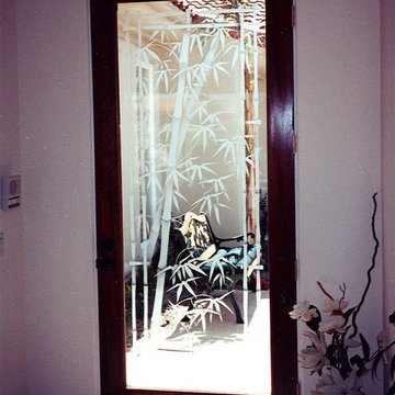 Glass Doors - Frosted Glass Front Entry Doors - BAMBOO SHOOTS 2D