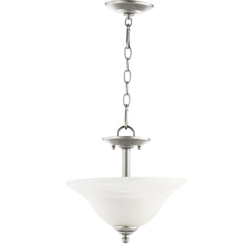 Spencer 2-Light Dual Mount Ceiling Light, Aged Silver Leaf/Clear/Seeded, Faux Al