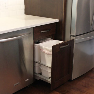 Bettendorf, IA- Kitchen in Dark Mocha Cabinetry With Painted Gray Accent Island