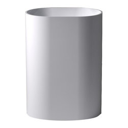 ADM Bathroom Design - ADM Oval Freestanding Pedestal Sink, White, 24", Matte White - Bathroom Sinks