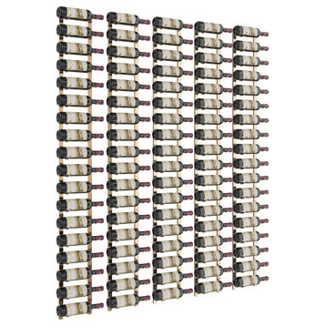 W Series Feature Wall Wine Rack Kit (metal wall mounted bottle storage), Golden Bronze, 90 Bottles (Single Deep)