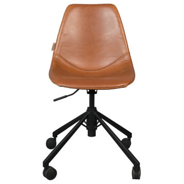 Vintage Leather Office Chair | Dutchbone Franky, Brown