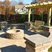 Outdoor space for Pergola swing and fire table