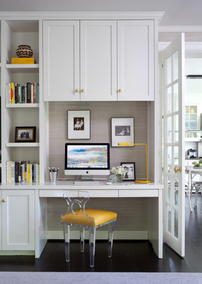 Transitional Home Office by Kathryn Ivey Interiors