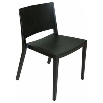 Sturdy Plastic Chair, Set of 2, Black