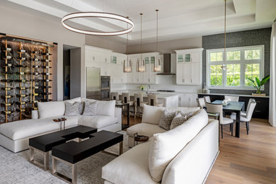 Example of a trendy living room design in Miami