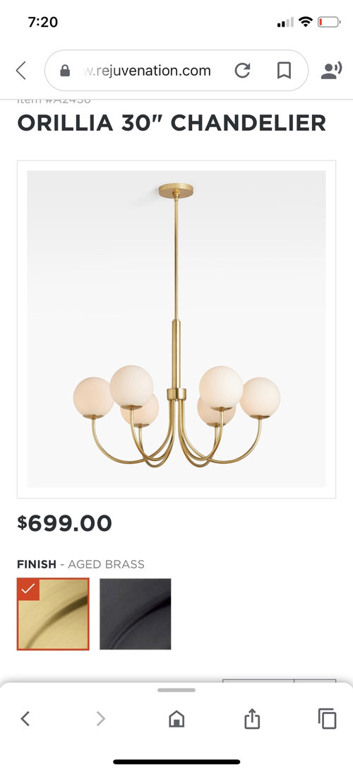chandelier size