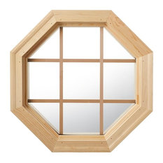 Cabin Light 4 Season Wood Window With Grille, Clear Insulated Glass