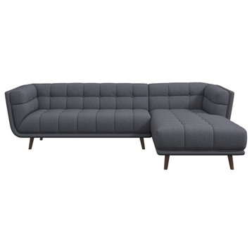 Alosio Grey Fabric Modern Living Room Corner Sectional Sofa