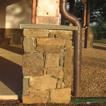 Post base detail with copper flashing