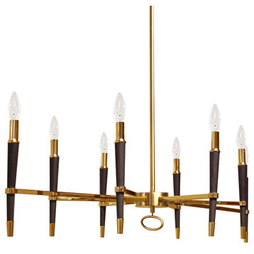 Langford 8-Light Chandelier in Vintage Bronze with No Shade Shade
