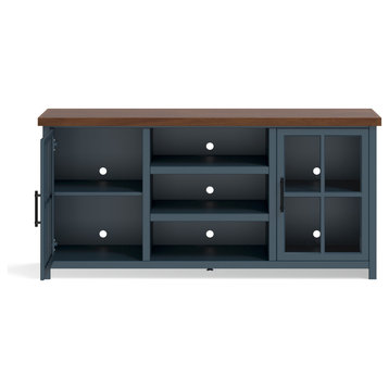 Legends Home Nantucket 67 inch TV Stand for TVs up to 80 inches, Blue & Whiskey