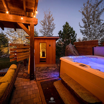 Backyard Wellness Area with Outdoor Sauna