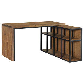 Lloyd 55"W Corner Desk With Storage Credenza