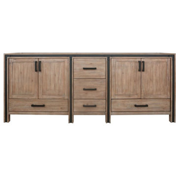 Lexora Home Ziva 84" Vanity Cabinet in Rustic Barnwood
