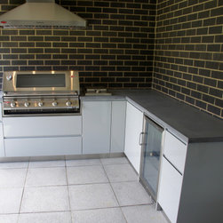 Outdoor Kitchen | Polished Concrete Benchtops, Doors and Drawers - BBQs