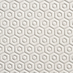 Tilt David Hexagon Mosaic in White Gloss - Mosaic Tile