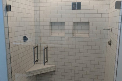 Mid-sized minimalist master bathroom photo in Portland