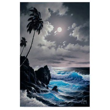 "Waves Under The Moon 5" by Anthony Casay, Canvas Art, 12"x19"