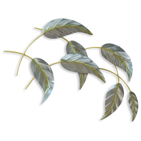 Contemporary Home Décor 'Leaves Study I (Face Right)' Botanical Metal Wall Art