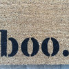 Hand Painted "Boo. Halloween" Doormat, Mr. Jones Orange