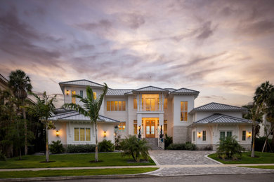 Example of a beach style exterior home design in Tampa