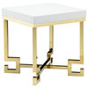 Sophia Side Table, White Lacquer and Gold