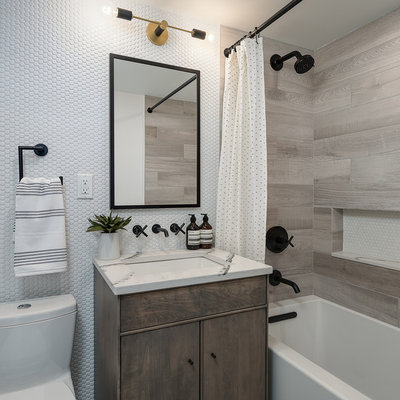 Transitional Bathroom by Eneia White Interiors