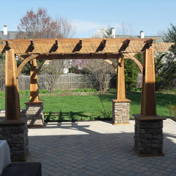 Heavy Wood Pergola on Back Patio - Pergolas