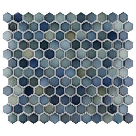 Hudson 1" Hex Atlantis Porcelain Floor and Wall Tile