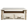 Montana Woodworks 2 Drawers Wood Entertainment Center in Natural Lacquered
