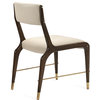 Tate Chair, Set of 2 Walnut, Cream Latte, Satin Brass