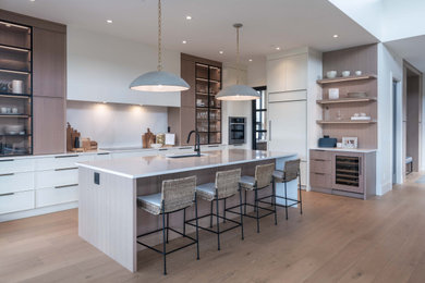 Kitchen - large transitional l-shaped kitchen idea in Other with an island