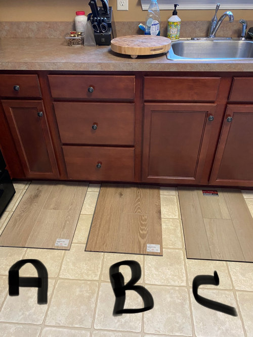 LVP with cherry cabinets