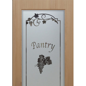 Pantry Door - Grape Cluster Grape Ivy - Primed - 28" x 80" - Knob on Right -...