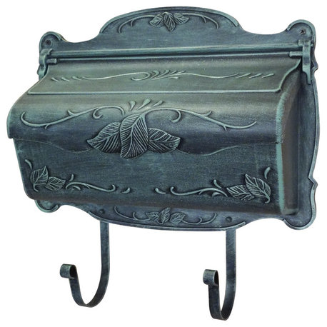 Floral Horizontal Mailbox, Verde Green